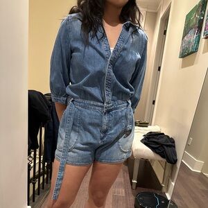 Women's Blue Denim Romper